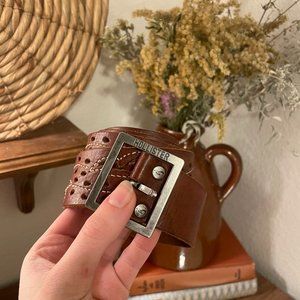 Hollister genuine leather heart and bird cutout belt XS/S